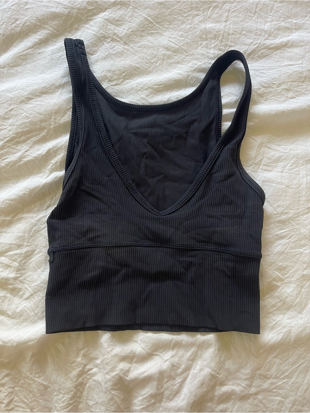 lululemon athletica Ribbed V-Neck Black Tank Top